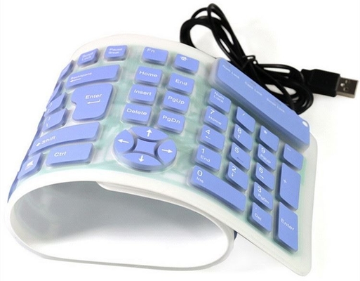 Wired USB Foldable Silicone Rubber Keyboard Slim Roll Up Travel Portable