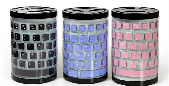 Wired USB Foldable Silicone Rubber Keyboard Slim Roll Up Travel Portable