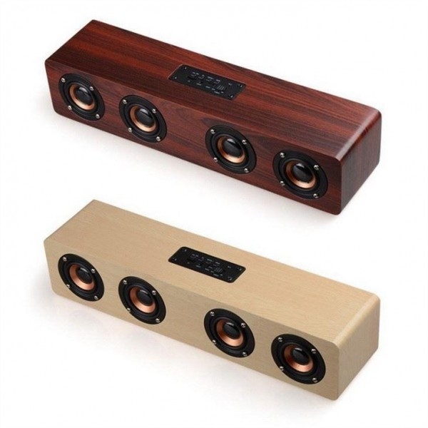 4000 mah Drewniany bezprzewodowy głośnik HIFI Bluetooth Przenośny zestaw muzyczny SoundBar AUX Zestaw głośnomówiący do telewizora