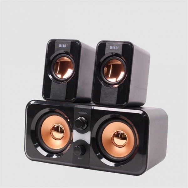Vintage przewodowy dźwięk przestrzenny Subwoofer Hifi 2.1 System głośników 65dB