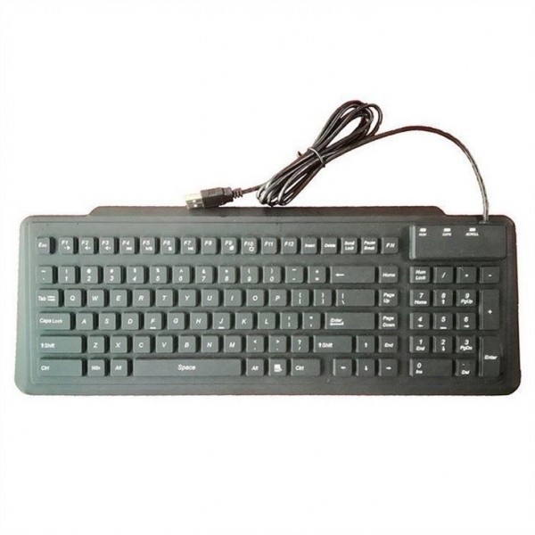 Wired USB Foldable Silicone Rubber Keyboard Slim Roll Up Travel Portable