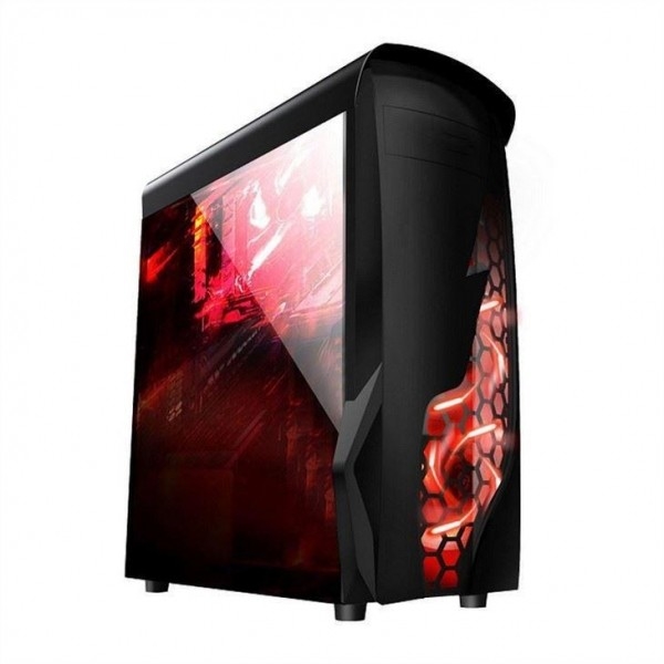ETEK Airflow ATX Środkowa wieża z pustym i przejrzystym przednim panelem pełnym akrylem