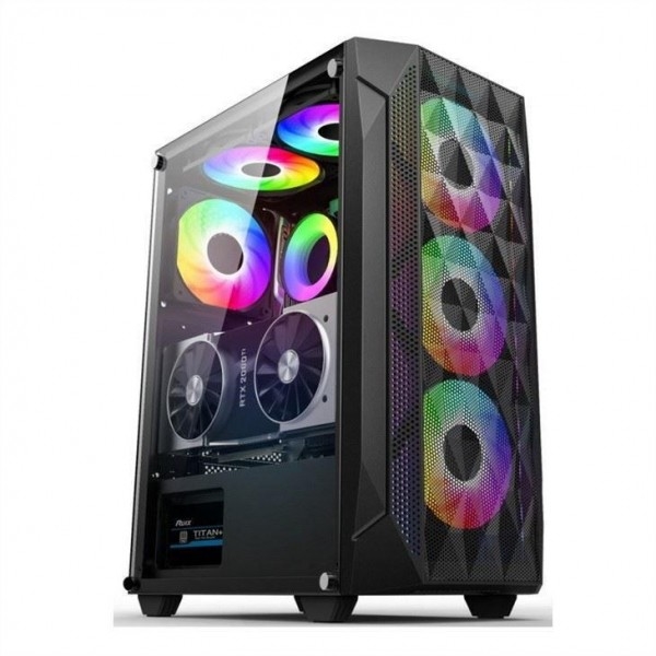 ETEK - ATX/Matx Computer Case Panel ze szkła hartowanego na ściśniętej siatce z boku Panel przedni wsparcie chłodzony wodą grzejnik
