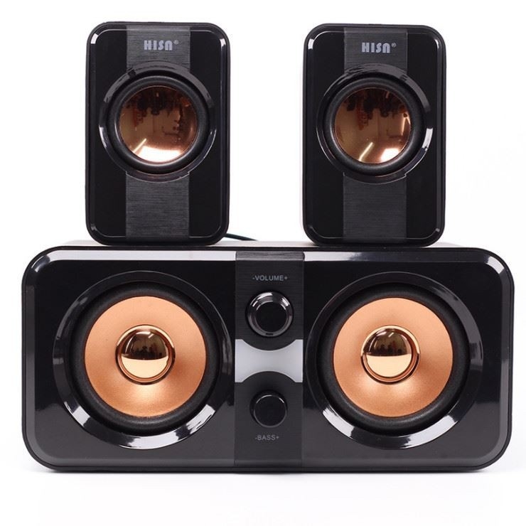 Vintage przewodowy dźwięk przestrzenny Subwoofer Hifi 2.1 System głośników 65dB