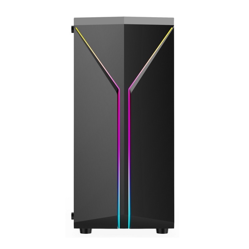 ETEK Stylowa obudowa komputerowa symetryczna ARGB LED Strip Tempered Glass Side Panel Top I/O Panel z magnetyczną siecią pyłową