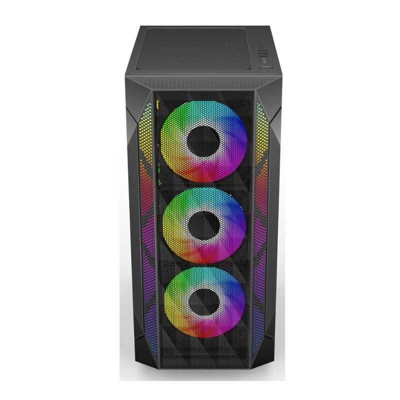 ETEK - ATX/Matx Computer Case Panel ze szkła hartowanego na ściśniętej siatce z boku Panel przedni wsparcie chłodzony wodą grzejnik