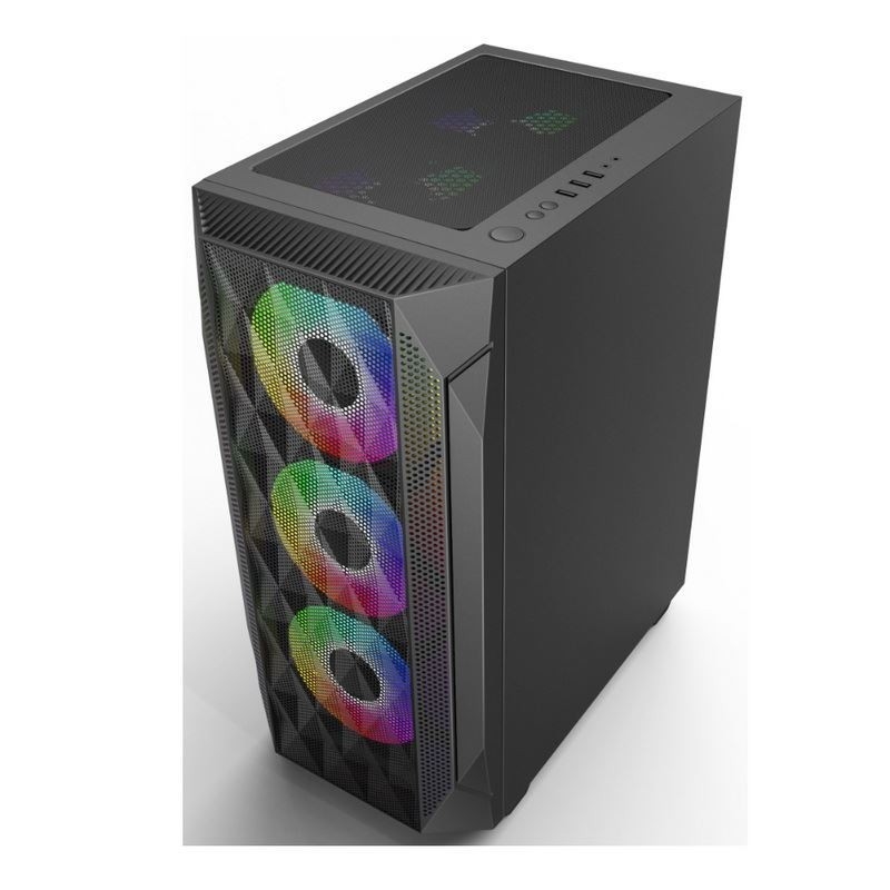ETEK - ATX/Matx Computer Case Panel ze szkła hartowanego na ściśniętej siatce z boku Panel przedni wsparcie chłodzony wodą grzejnik
