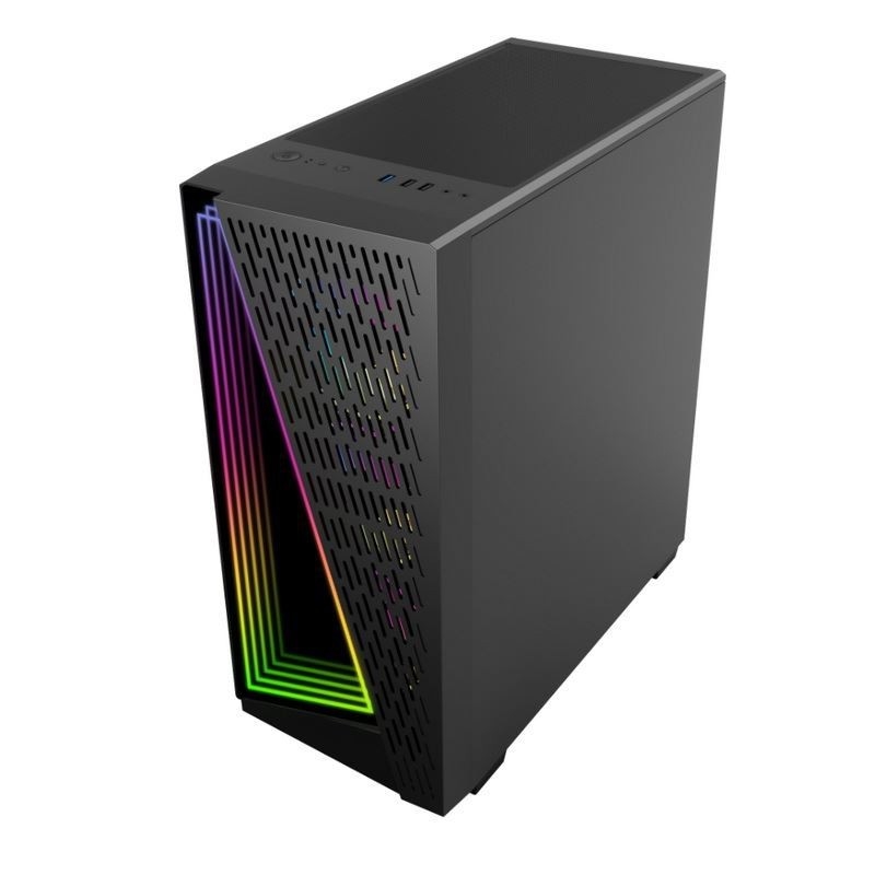 Dostępne są wentylatory ARGB Dazzle Time Tunnel Effect o średnicy 12 cm w kolorze czarnym i białym. Panel boczny to szkło hartowane.