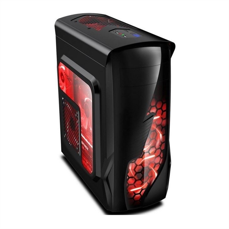 ETEK Airflow ATX Środkowa wieża z pustym i przejrzystym przednim panelem pełnym akrylem