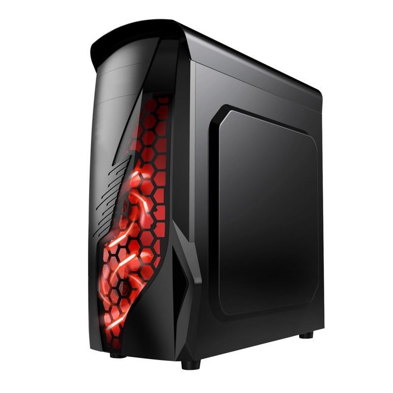 ETEK Airflow ATX Środkowa wieża z pustym i przejrzystym przednim panelem pełnym akrylem