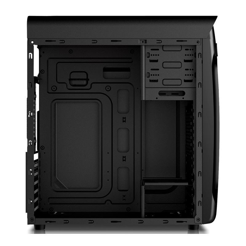 ETEK Airflow ATX Środkowa wieża z pustym i przejrzystym przednim panelem pełnym akrylem