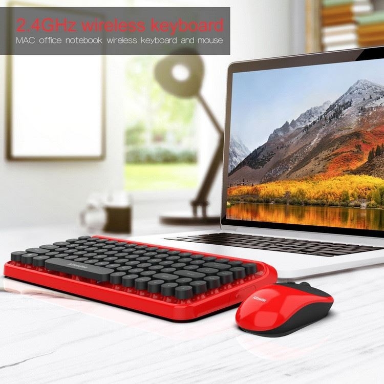 Bezprzewodowa klawiatura Combo Mini Przenośna 84-klawiszowa klawiatura do pisania i mysz 3D Kompatybilna z tabletem PC z systemem Android Windows