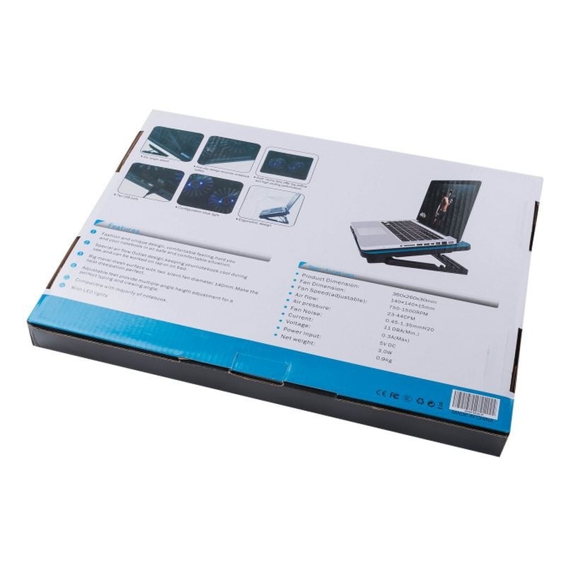 ETEK Laptop Cooling Pad Notebook Laptop Cooling Tray Zewnętrzny chłodnik laptopa Duże rozmiary, ale cichy