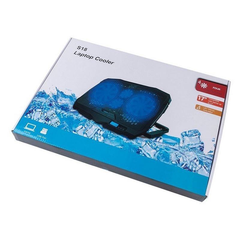 ETEK - chłodziarz laptopa z ekranem informacyjnym 4 FANS 17 Inch dla dużego ekranu notebooka