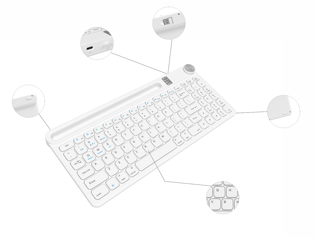 Klawisza Bluetooth 3.0 lub 5.0 z 96 klawiszami, przenośna do częstego używania przez urządzenia mobilne z tabletami lub laptopami