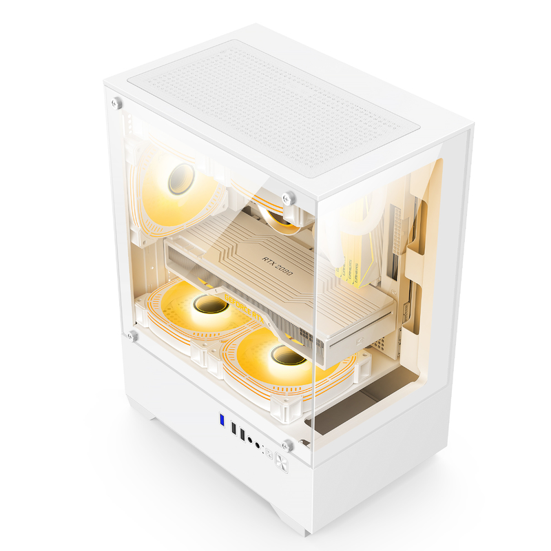 Micro-ATX ITX PC Gaming Case 1 HDD Bay 1 SSD Drive Bay Obie kolory Czarno-białe