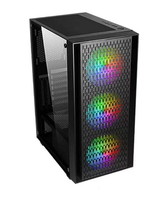 Wspiera płyty główne ATX Micro ATX i ITX z 7 gniazdkami rozszerzeniowymi i 6 uchwytami wentylatorów dla entuzjastów DIY