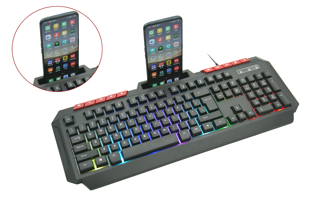 Dostosowywalna przenośna klawiatura do gier Rainbow Backlit z 104 klawiszami i 10 szybkimi klawiszami dla użytkowników poszukujących efektywnej pracy