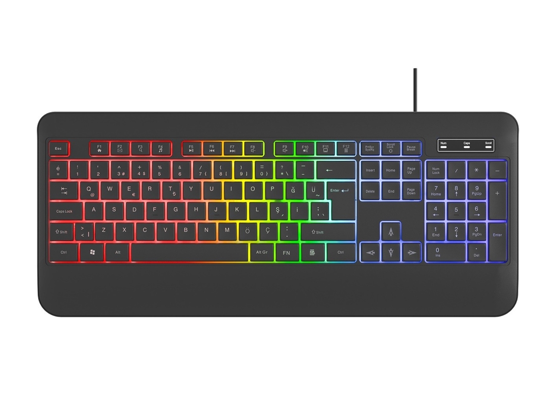 RGB podświetlenie w trybie nieoddychającego światła klawiatura z filmem z włókna węglowego dla graczy entuzjastów technologii