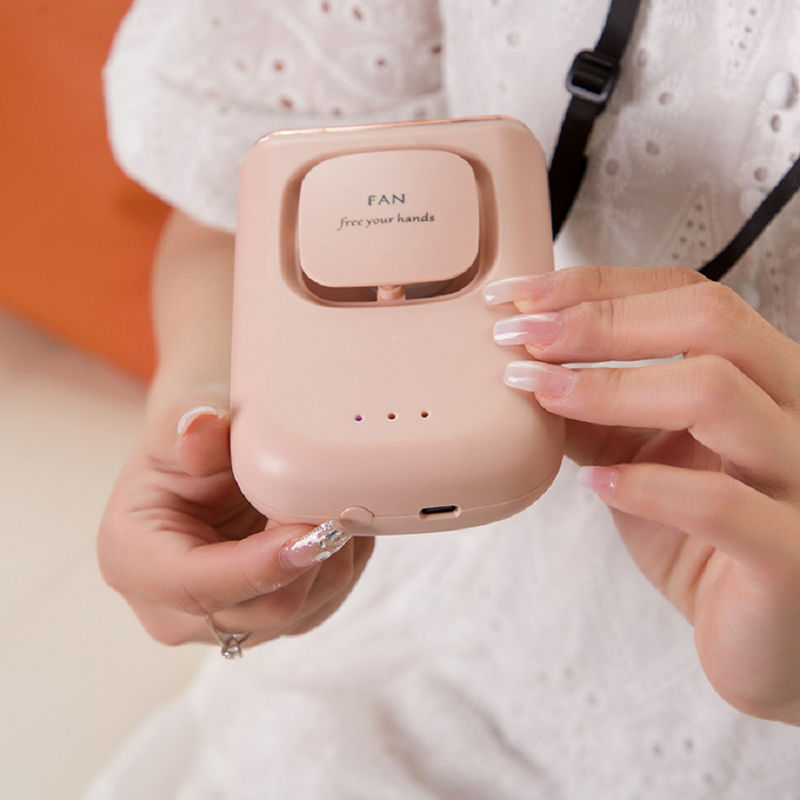1200mAh Akumulator 5V Napięcie ładowania Typ C Ładowanie 3 tryby regulowalny Przenośny mały wentylator W różowym lub niebieskim