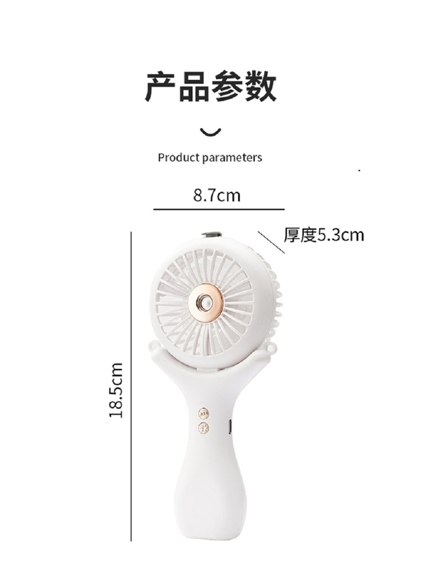 500mAh Bateria 2 godziny ładowania 3 prędkości wiatru 148g lekkie Halterneck Desktop Ręczny 3 w 1 Nano Spray Fan