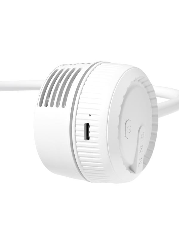 Miękki wiatr w trzech poziomach 360-stopniowy przepływ powietrza Uniwersalny wąż 1000mAh Akumulator TYPE-C Ładowanie Przenośne wentylatory W Białym I Zielonym