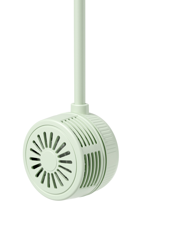 Miękki wiatr w trzech poziomach 360-stopniowy przepływ powietrza Uniwersalny wąż 1000mAh Akumulator TYPE-C Ładowanie Przenośne wentylatory W Białym I Zielonym