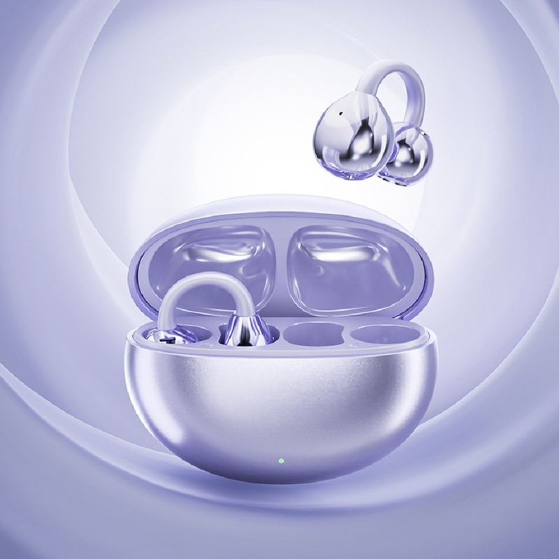 BT 5.4 3D Ergonomic Design Bluetooth słuchawki słuchawki do 5 godzin na połączenie Jednolite ciśnienie w mgle Purple Milk Tea Skóra Obsydian Czarny