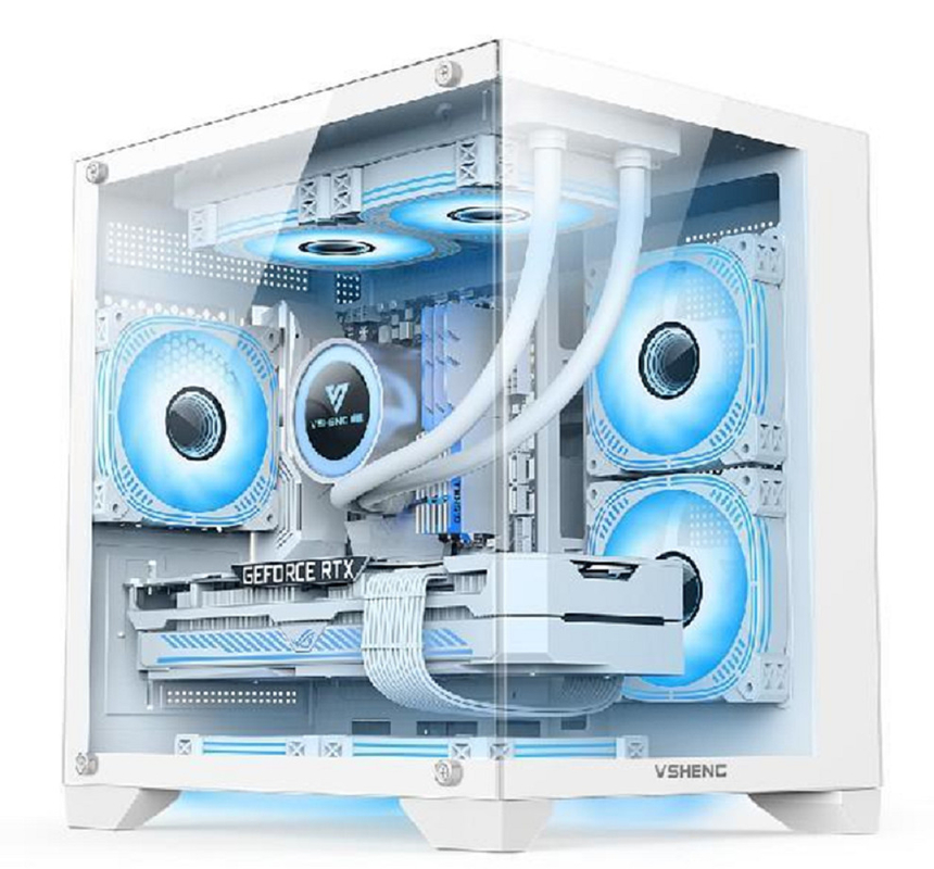Panoramiczny projekt Oświetlenie RGB Wspiera Micro-ATX/Mini-ITX Wyposaża się w 330mm GPU 4 gniazda i 170mm chłodniki CPU 6 Wsporniki wentylatorów