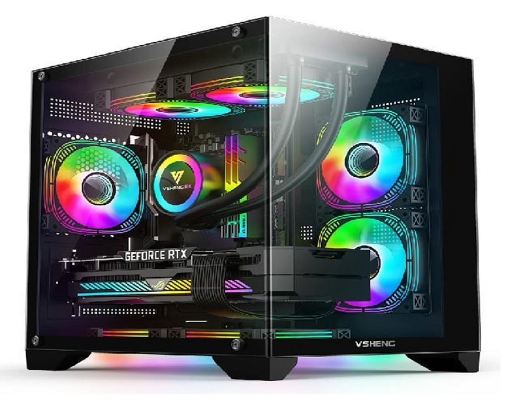Panoramiczny projekt Oświetlenie RGB Wspiera Micro-ATX/Mini-ITX Wyposaża się w 330mm GPU 4 gniazda i 170mm chłodniki CPU 6 Wsporniki wentylatorów