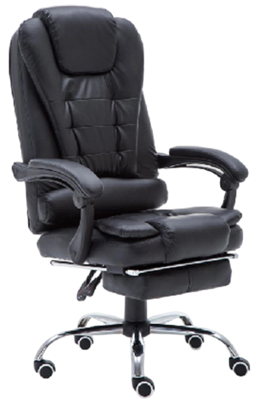 Ergonomiczne krzesło do gier z 100 mm prętem pneumatycznym 350 mm chromowym podnóżkiem do stóp PU skóra wysokiej gęstości piankowa podnóżek wielopozycyjny