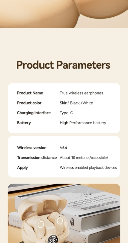 Bluetooth słuchawki słuchawki 5.4 4-5 godzin na ładowanie 600mAh Obudowa 4.8g 2.8×2.5×1.8cm zoptymalizowane mikrofony Dynamiczne kolory