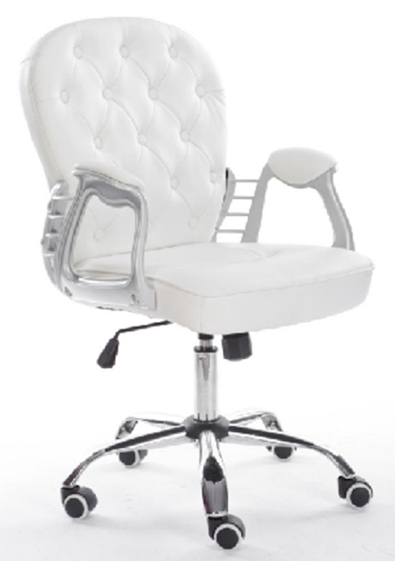 Ergonomiczny design z regulacją nachylenia Biały PU skóra Powdowe pokryte metalowe ramy podkładki chromowe podnośniki gazowe