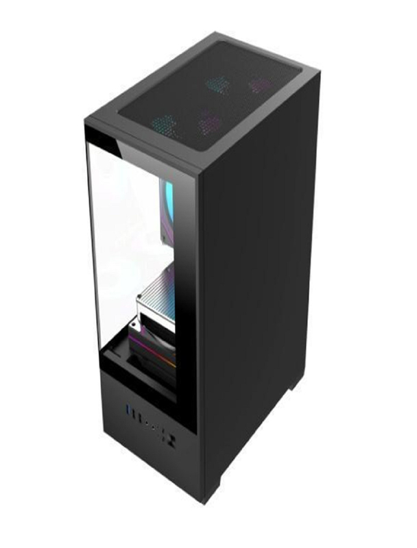 Obudowa komputerowa obsługuje płyty główne MicroATX/MiniITX Dolny dysk twardy + przedział zasilania dla SSD Dual Storage 5-szybki wentylator z 3D projektem przewodu powietrznego