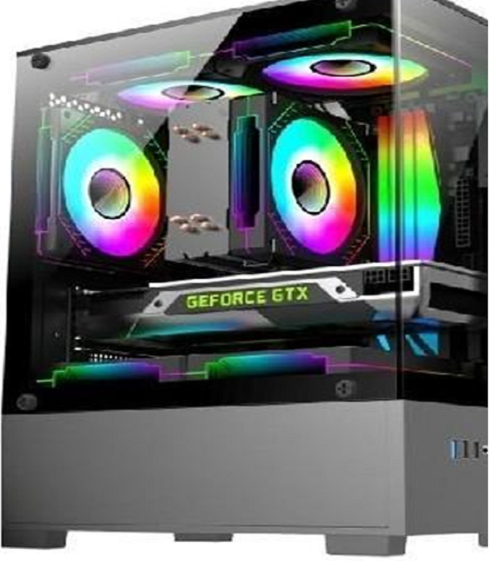 Obudowa komputerowa obsługuje płyty główne MicroATX/MiniITX Dolny dysk twardy + przedział zasilania dla SSD Dual Storage 5-szybki wentylator z 3D projektem przewodu powietrznego
