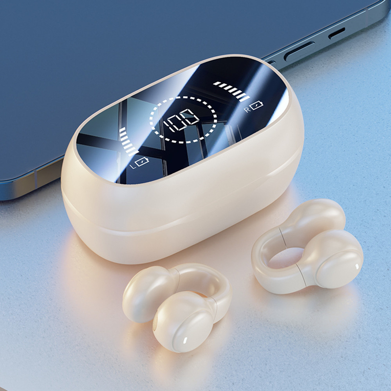 Bluetooth 5.3 słuchawka w pełni otwarte Design słuchawki 9D Surround Sound Gra Audio-synchronizacja HIFI cyfrowy wyświetlacz 1.5H ładowanie 6H Single Playback