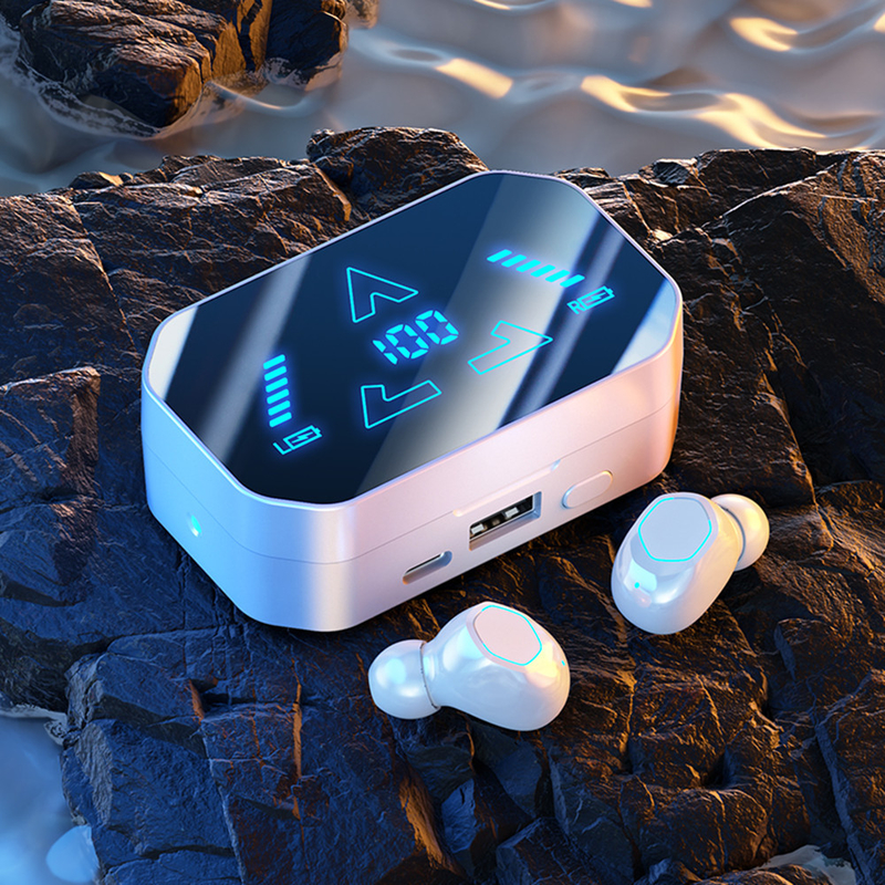 Bluetooth 5.3, F10 wodoodporne i bestproof w uszach słuchawki z cyfrowym wyświetlaczem Ergonomiczny projekt do gry sportowej