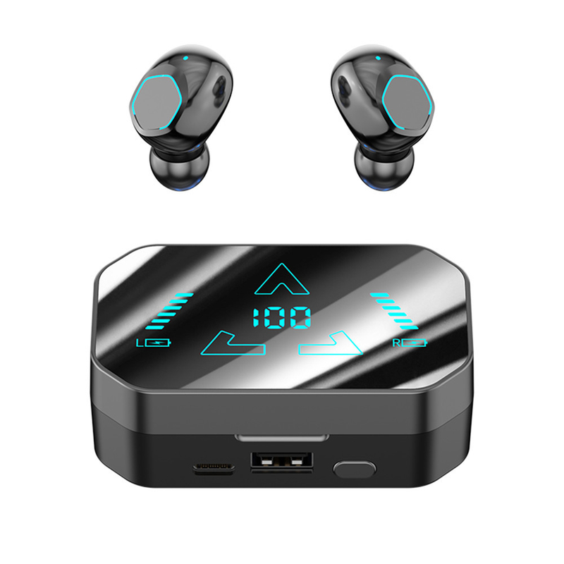 Bluetooth 5.3, F10 wodoodporne i bestproof w uszach słuchawki z cyfrowym wyświetlaczem Ergonomiczny projekt do gry sportowej