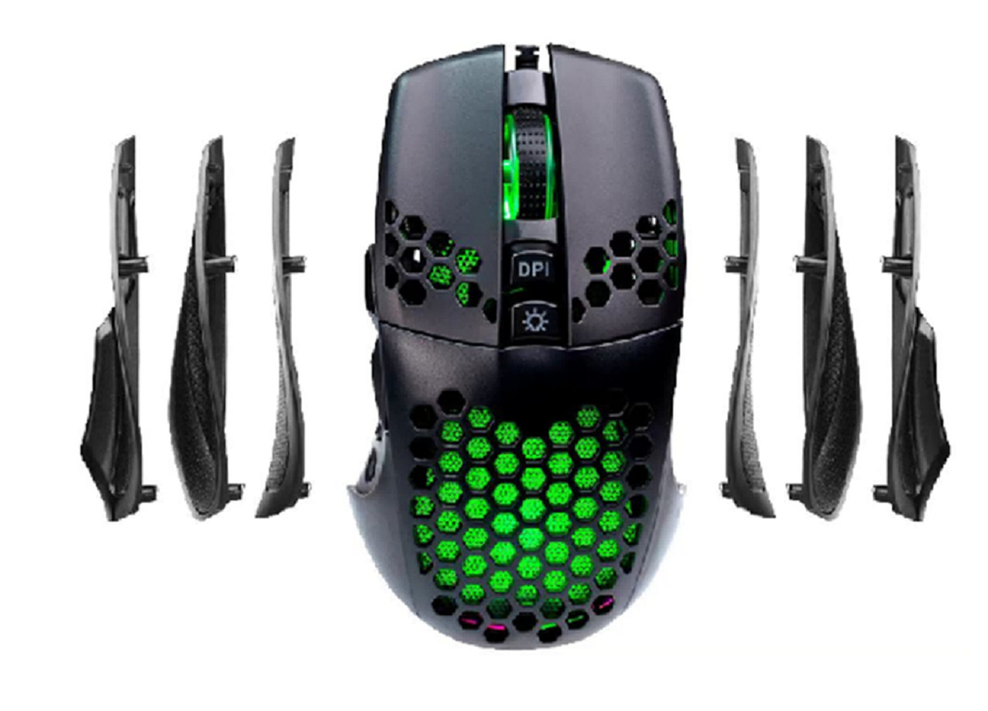 Regulowalny 8000DPI w 5 poziomach Klawiatury Kombo myszy 58g 128*78*42MM 9D Ergonomic Design 8M Mikro ruchy Oświetlenie RGB dla graczy FPS i MMORPG