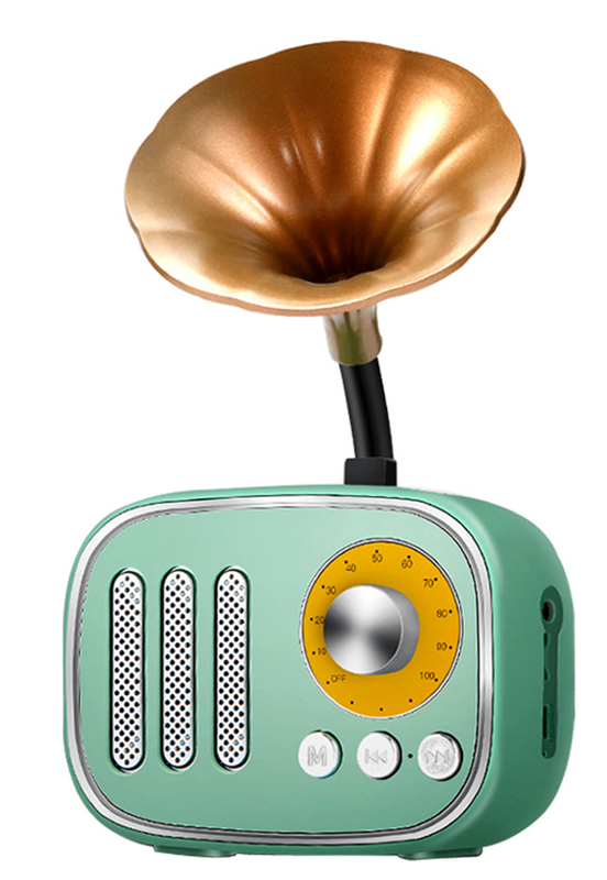 Głośniki Bluetooth Wspiera Bluetooth AUX TF Card And FM Radio Playback 1200mAh Bateria Mini Retro Trumpet Design 125 × 66 × 205mm