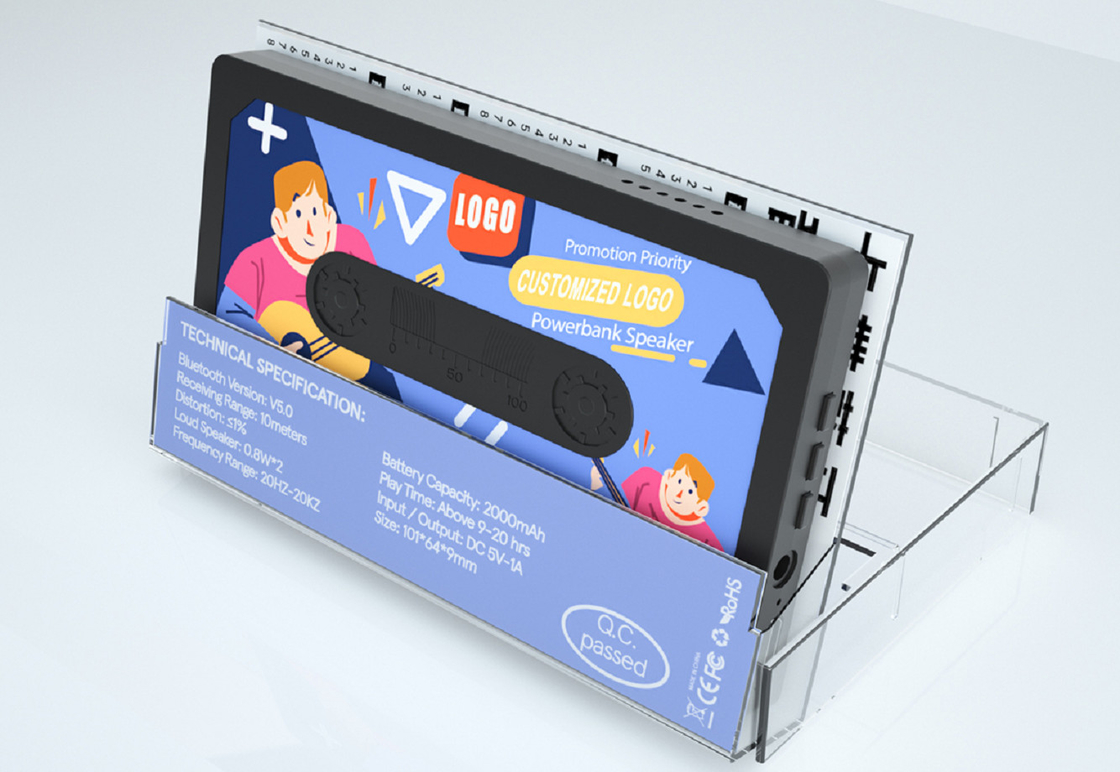 Bluetooth 5.0 Karta TF Radio FM Wspiera 32GB Karta pamięci 19mm Full-frequency Speaker Minimalistyczny styl biznesowy