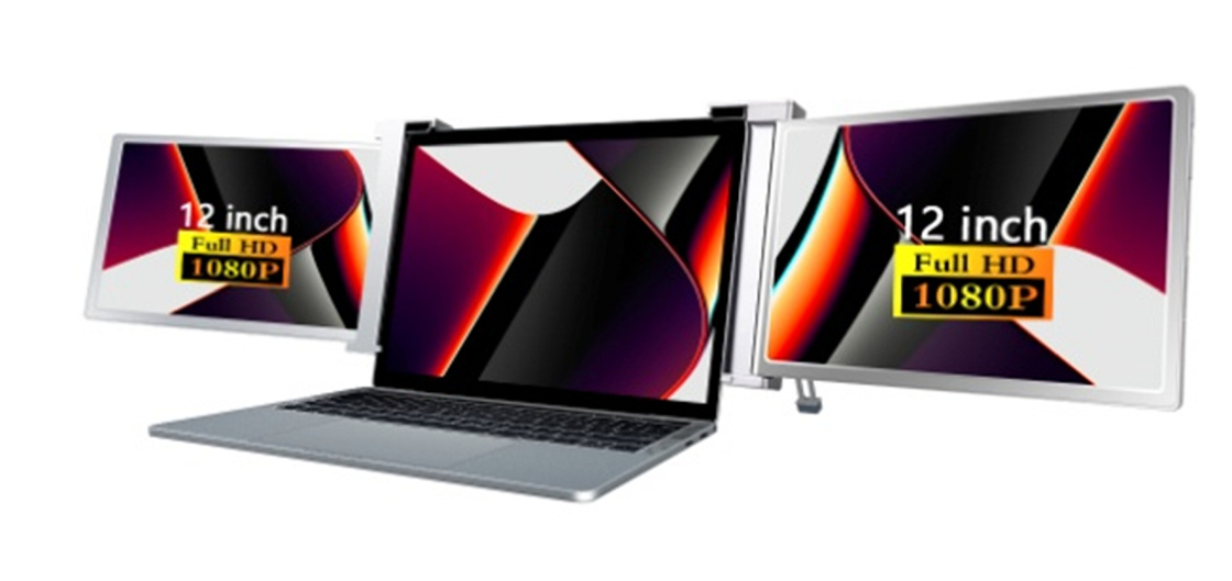 2 x 12-calowe ekrany FHD IPS 1920 x 1080 16 / 9 Ultra-light Design 1,1 kg na ekranie 25,3 mm grubość Wsparcie HDR 12 języków OSD