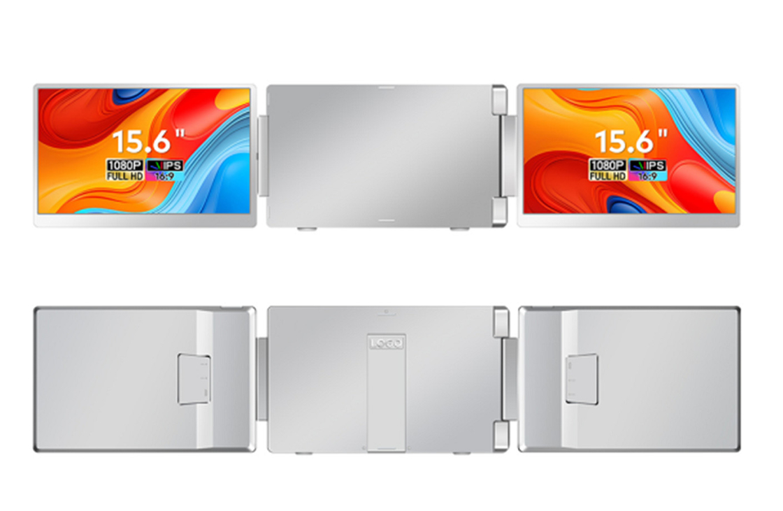 2 * 15,6-calowy monitor laptopowy FHD z pełnym widokiem: współczynnik 16:9, rozdzielczość wysokiej rozdzielczości 1920 * 1080 IPS, interfejs typu C 3.1, wsparcie HDR, przewracanie ekranu