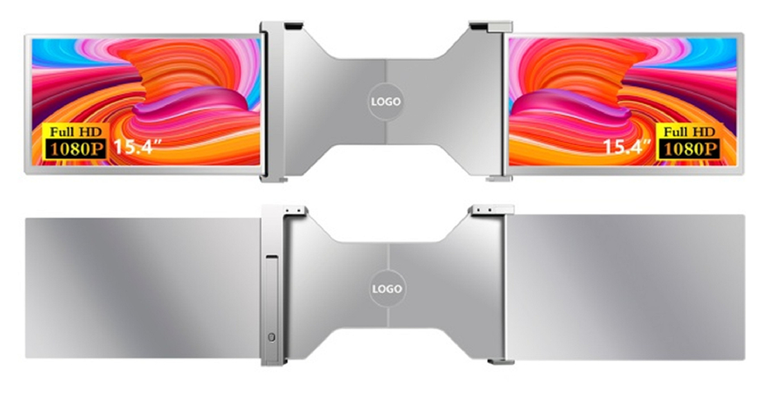 Dwa 15,4-calowe monitora FHD, kompatybilne z 15,6-18,5-calowymi laptopami. Interfejs typu C z obsługą HDR.