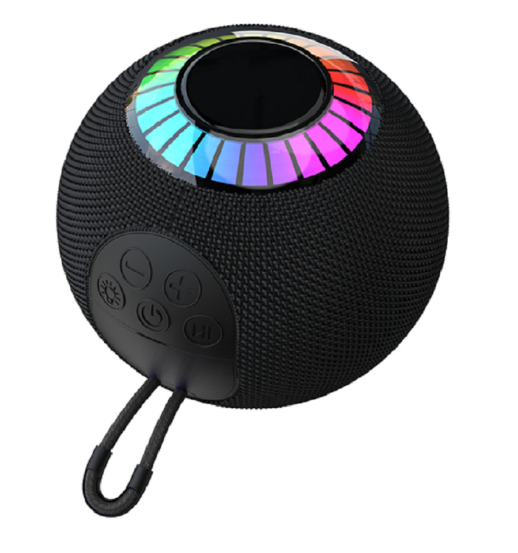 Głośnik przenośny Bluetooth 5.3 z podświetleniem RGB, bateria 1200mAh, ładowanie przez USB-C, do 6 godzin odtwarzania, obsługuje AUX / TF / FM / USB