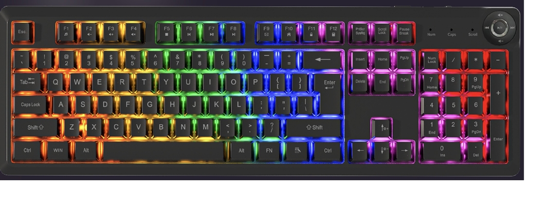 Ultra cienka przenośna klawiatura membranowa FN Multimedia 448*143*32mm 610g Waga netto ABS Czarne klawisze Srebrna membrana