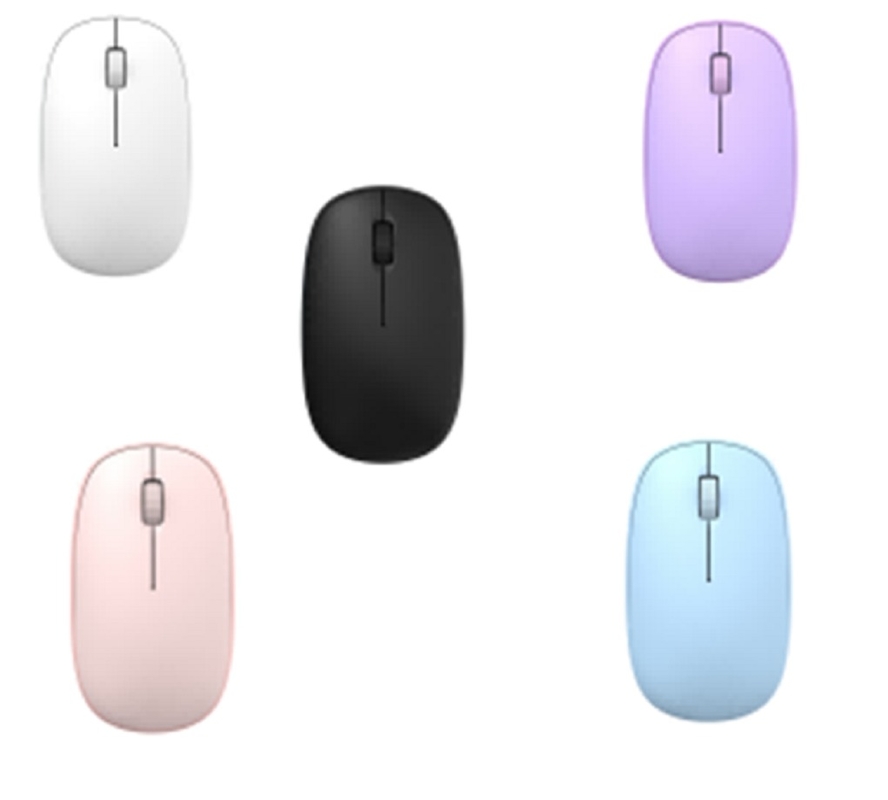Mysz bezprzewodowa ETEK 2.4G 1200DPI, kliknięcia, 5 opcji kolorów, zasilana 1 baterią AA, biała, różowa, fioletowa, niebieska, czarna