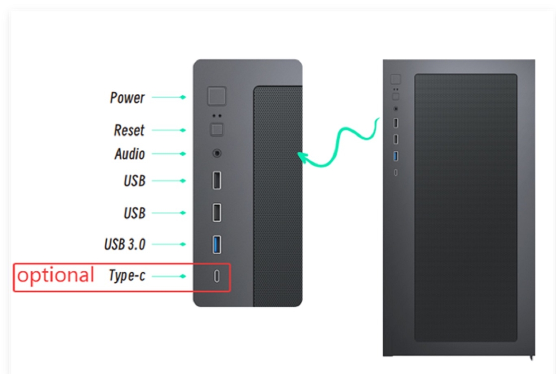 EATX Full-Tower Gaming Case SPCC+ABS+Wood Structure Front Dual USB 1.0+USB 3.0+Type-C Opcjonalny potrójny system chłodzenia wodnym