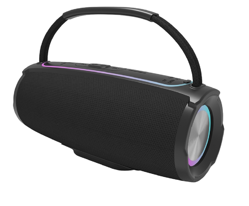 Podwójny głośnik Bluetooth 5.3 10W 2600mAh, uchwyt, światło RGB i 4 tryby odtwarzania: AUX, TF, FM, USB Flash Drive