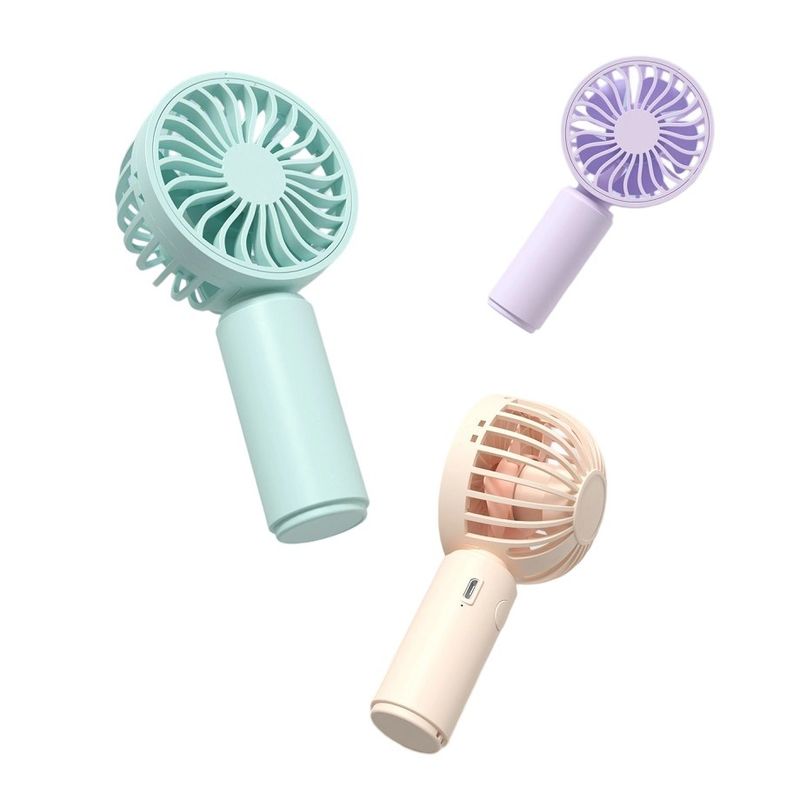 Mini wentylator ręczny 300mAh Bateria 1H Żywotność baterii Obsługuje 1,5H Ładowanie przez Type-C Przełącznik z tyłu Różowy Niebieski Fioletowy